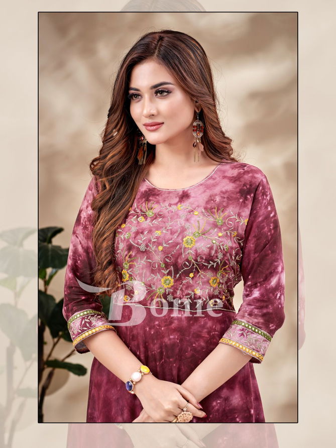 Bonie Tie Die Rayon Anarkali Designer Kurtis Catalog
